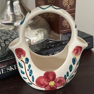 Purinton Pottery Morning Rose Wedding Basket or Vase